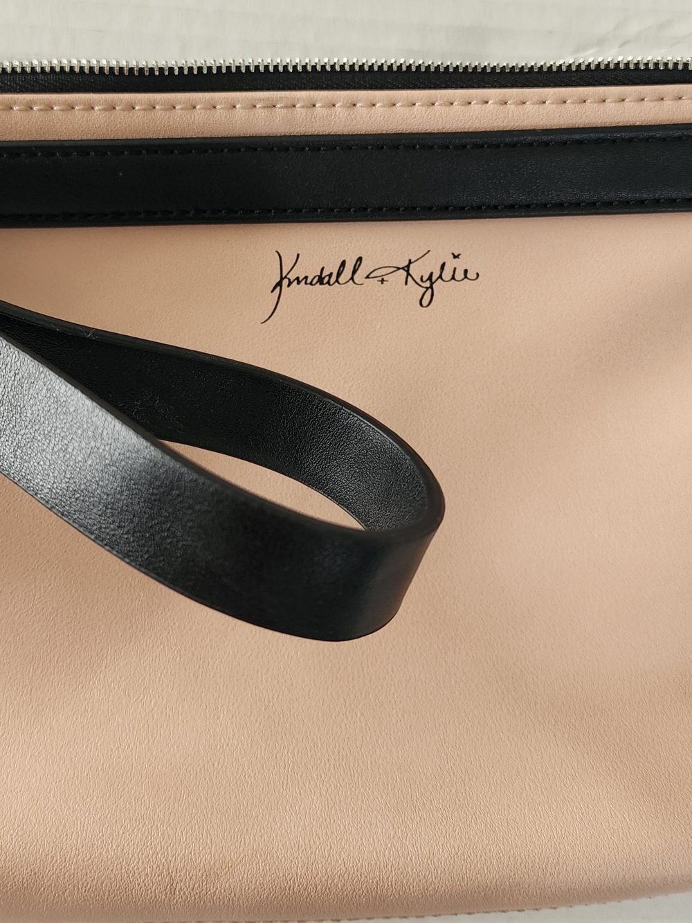 Kendall + Kylie Blush Pink Wristlet Clutch | Minimalist Vegan Leather Pouch - Picture 2 of 5